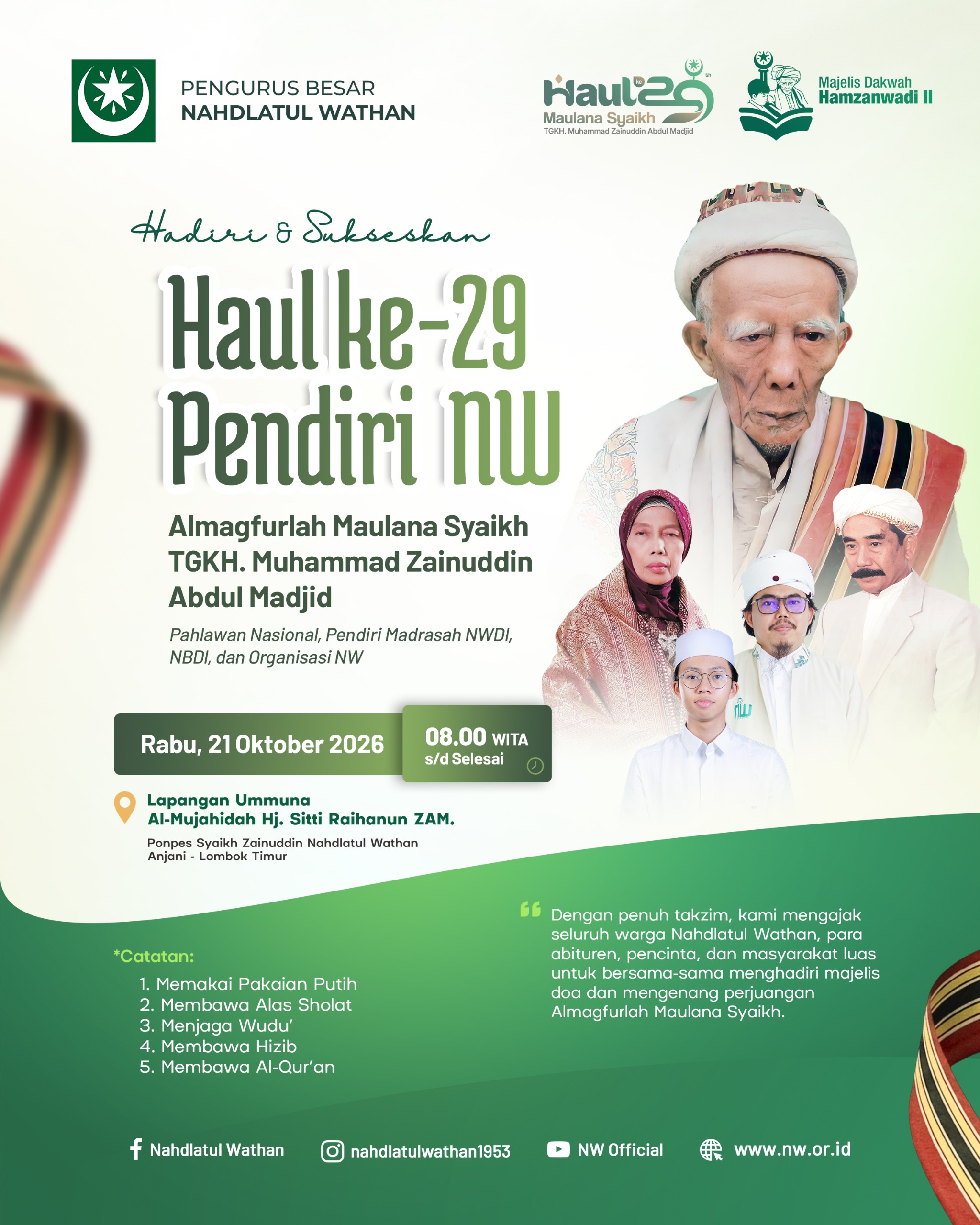 Hadiri & Sukseskan Haul ke-29 Maulana Syaikh di Anjani, Lombok Timur